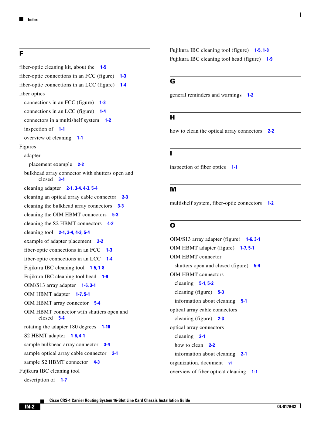 Cisco Systems CRS-1 manual IN-2 