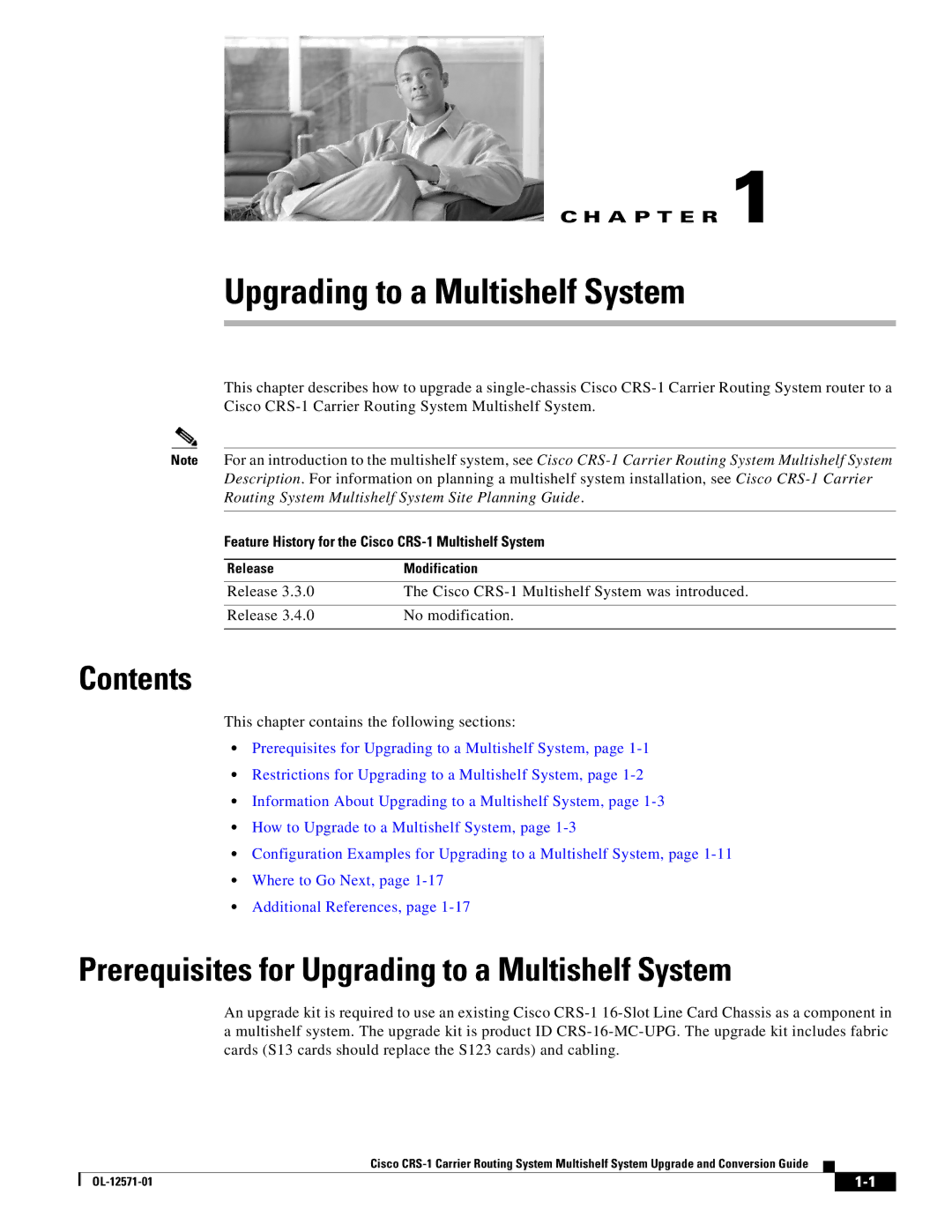 Cisco Systems CRS-1 manual Contents, Prerequisites for Upgrading to a Multishelf System 