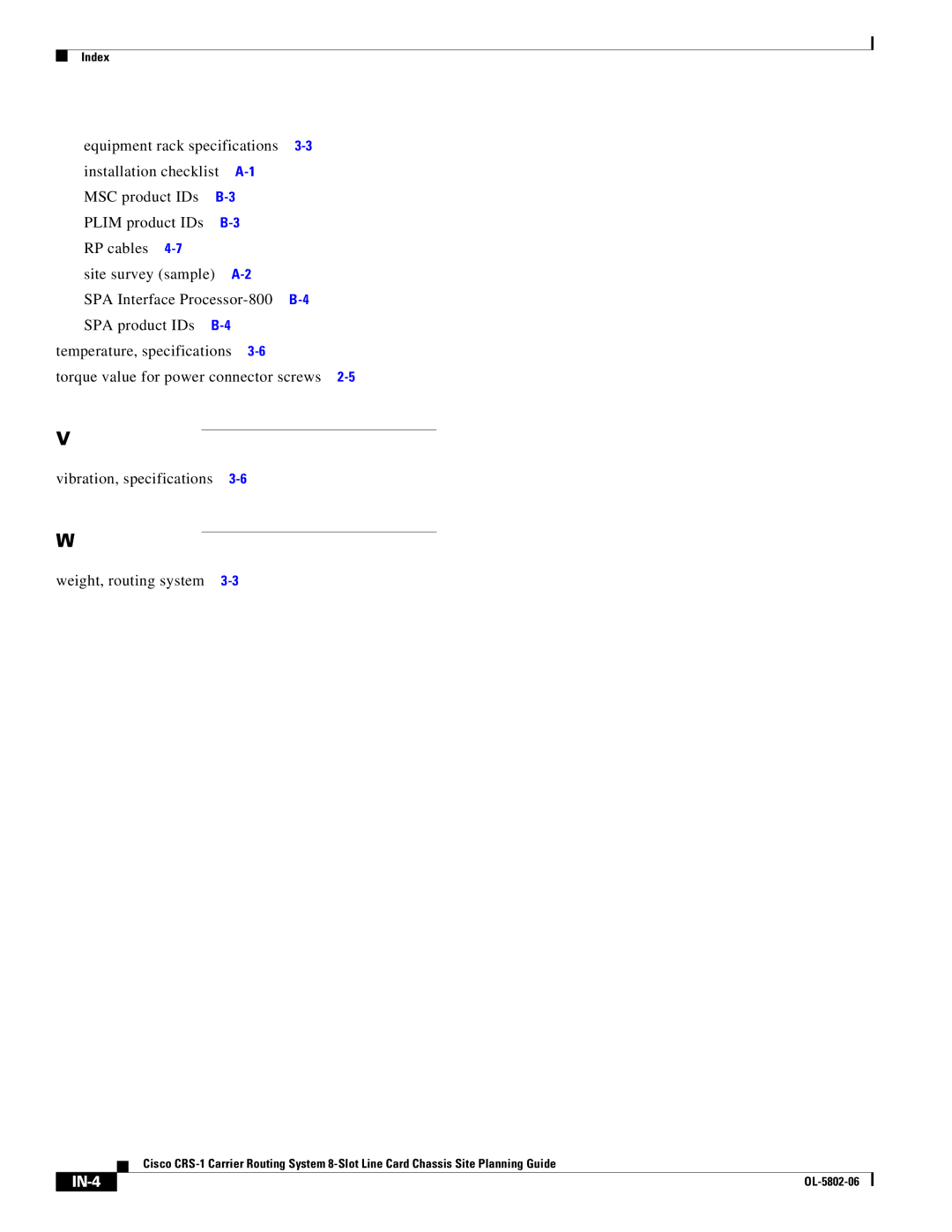 Cisco Systems CRS-1 manual IN-4 