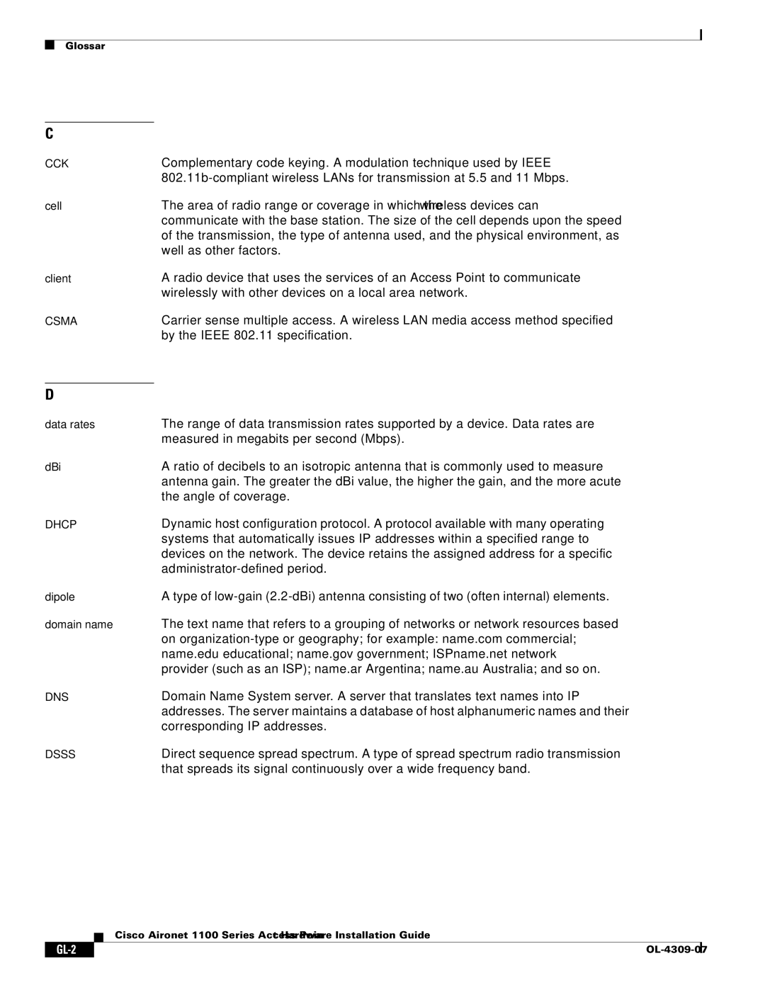 Cisco Systems CSACS1121K9 manual GL-2 