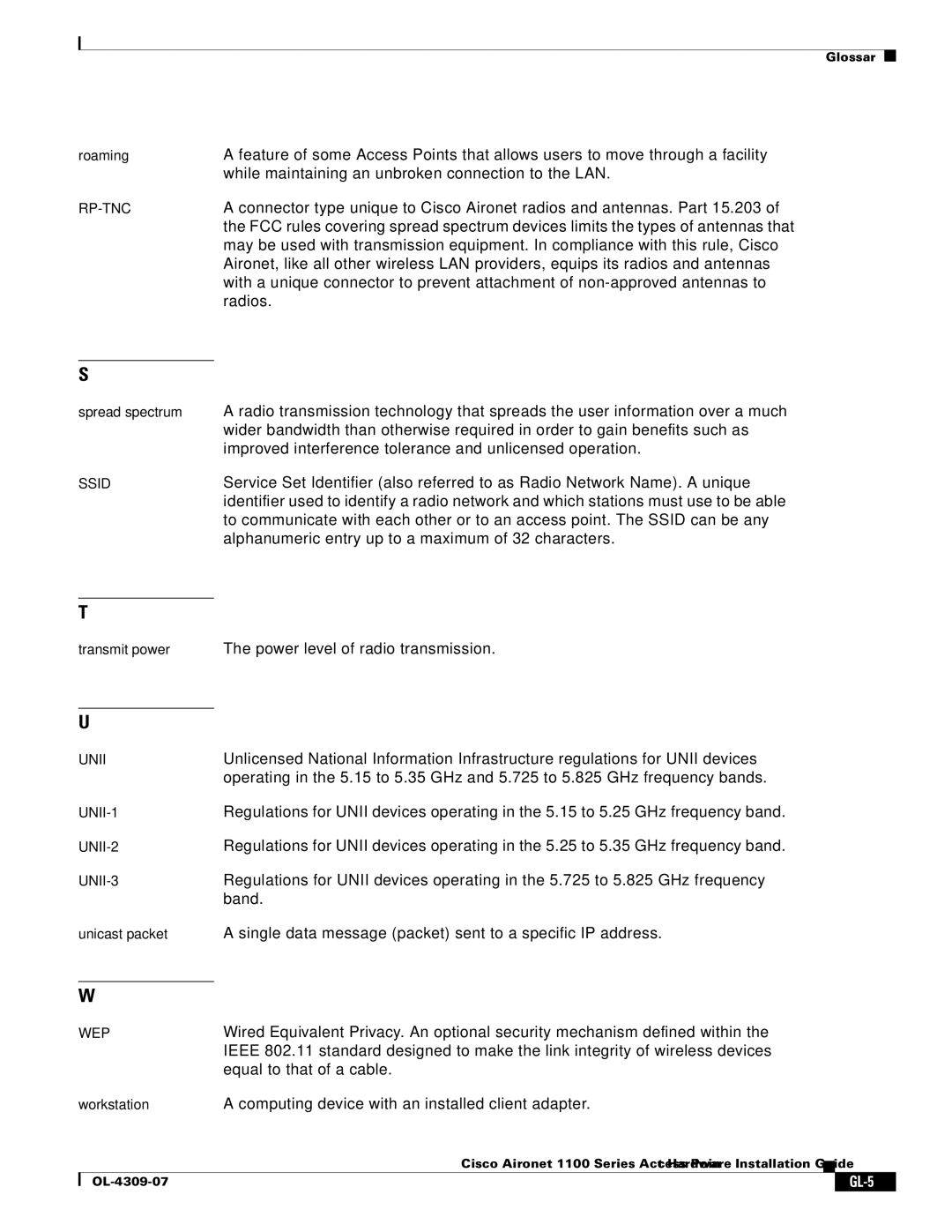 Cisco Systems CSACS1121K9 manual GL-5 