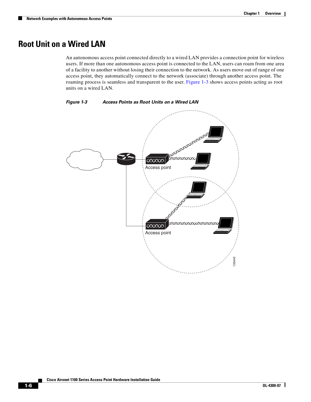 Cisco Systems CSACS1121K9 manual Root Unit on a Wired LAN, Access point 