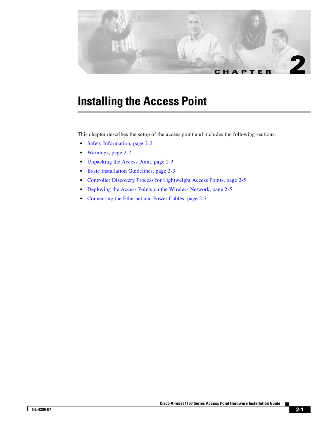 Cisco Systems CSACS1121K9 manual Installing the Access Point 