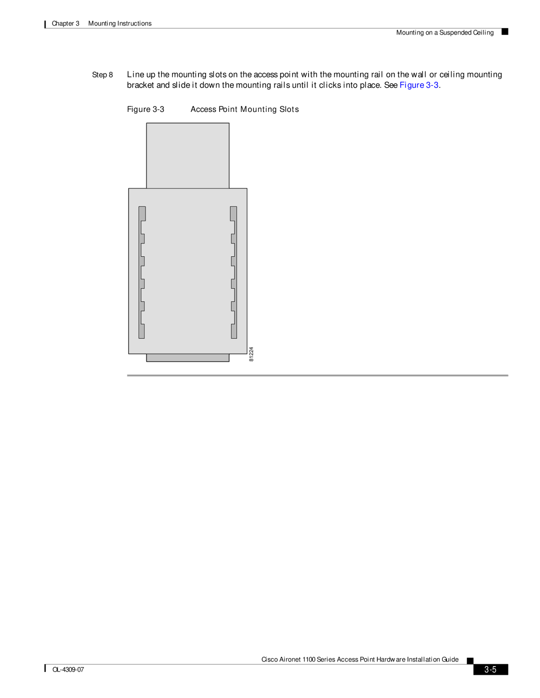 Cisco Systems CSACS1121K9 manual Access Point Mounting Slots 