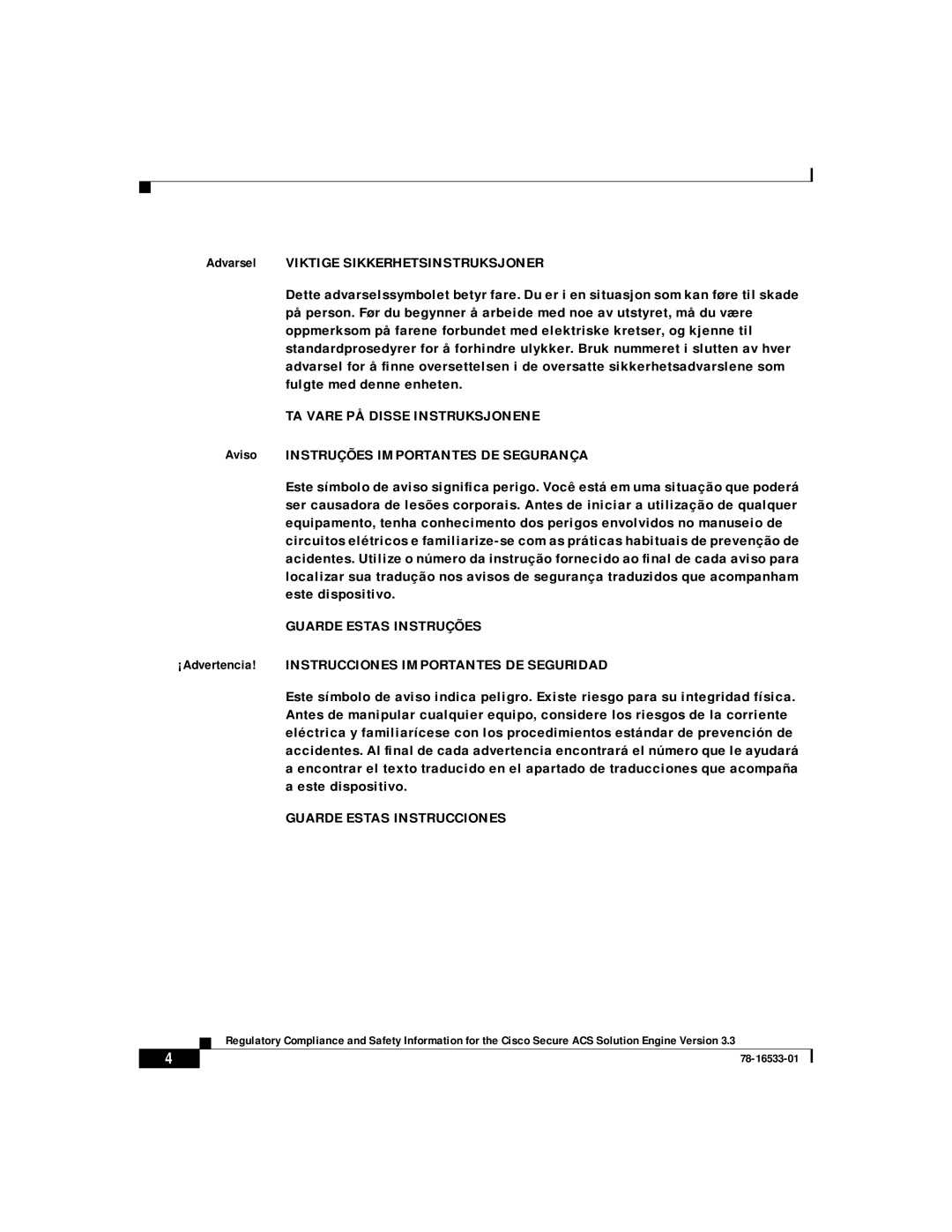 Cisco Systems CSACSE-1112-K9 manual TA Vare PÅ Disse Instruksjonene 