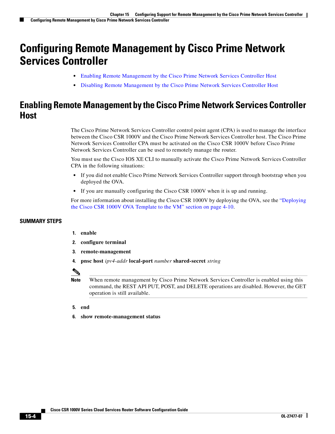 Cisco Systems CSR 1000V manual 15-4 