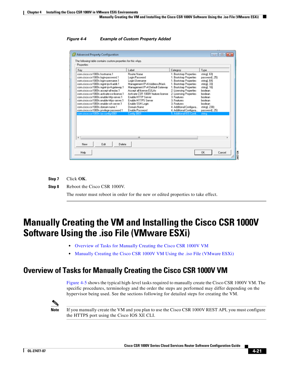 Cisco Systems CSR 1000V manual Example of Custom Property Added 