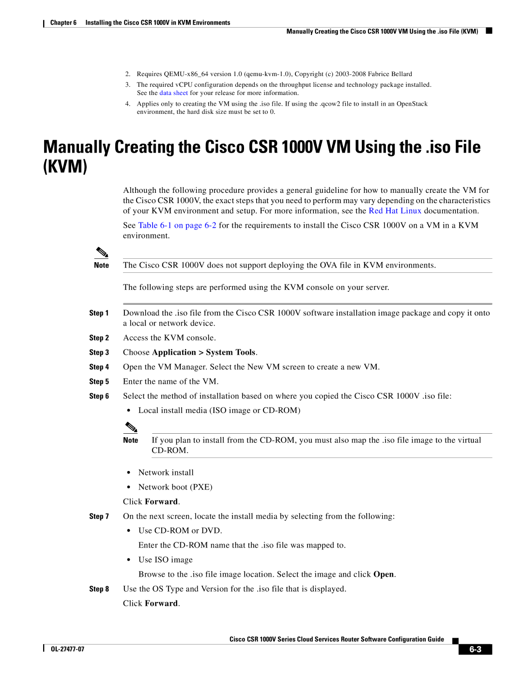 Cisco Systems manual Choose Application System Tools, Installing the Cisco CSR 1000V in KVM Environments 