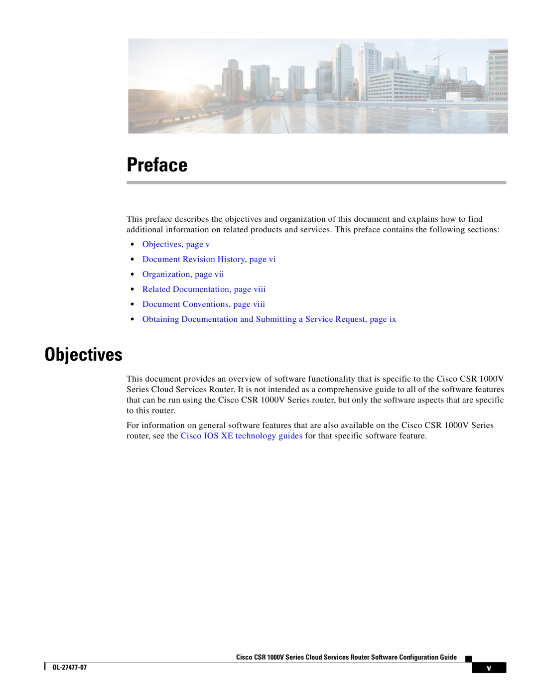 Cisco Systems CSR 1000V manual Preface, Objectives 