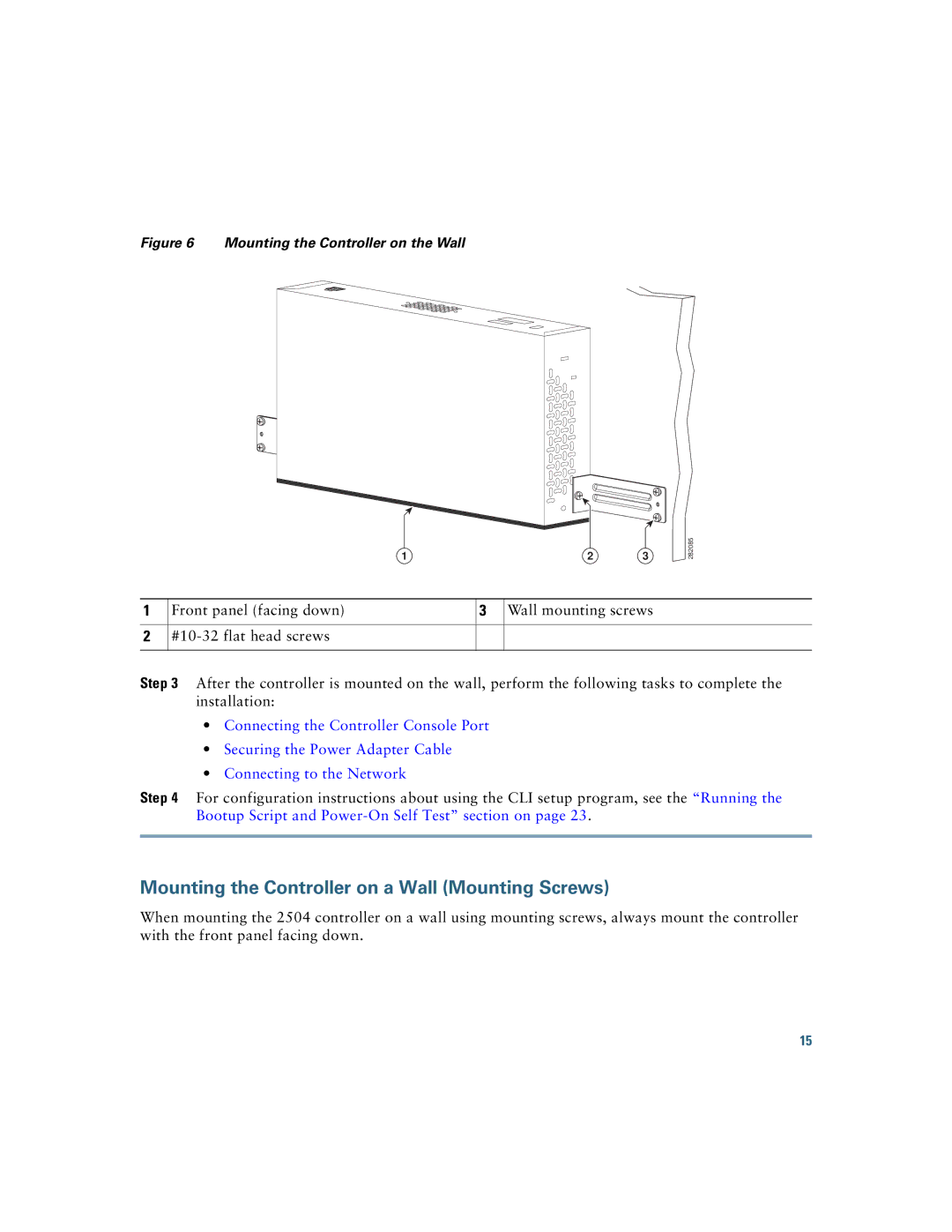 Cisco Systems AIR-CT2504-5-K9, 2500 manual Mounting the Controller on a Wall Mounting Screws 