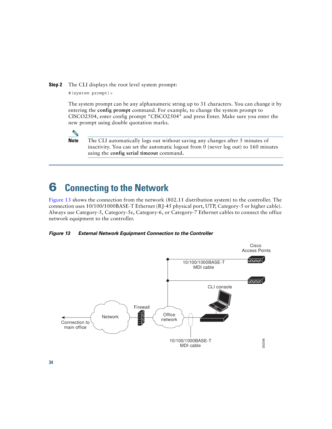 Cisco Systems AIR-CT2504-5-K9, 2500 manual Connecting to the Network 