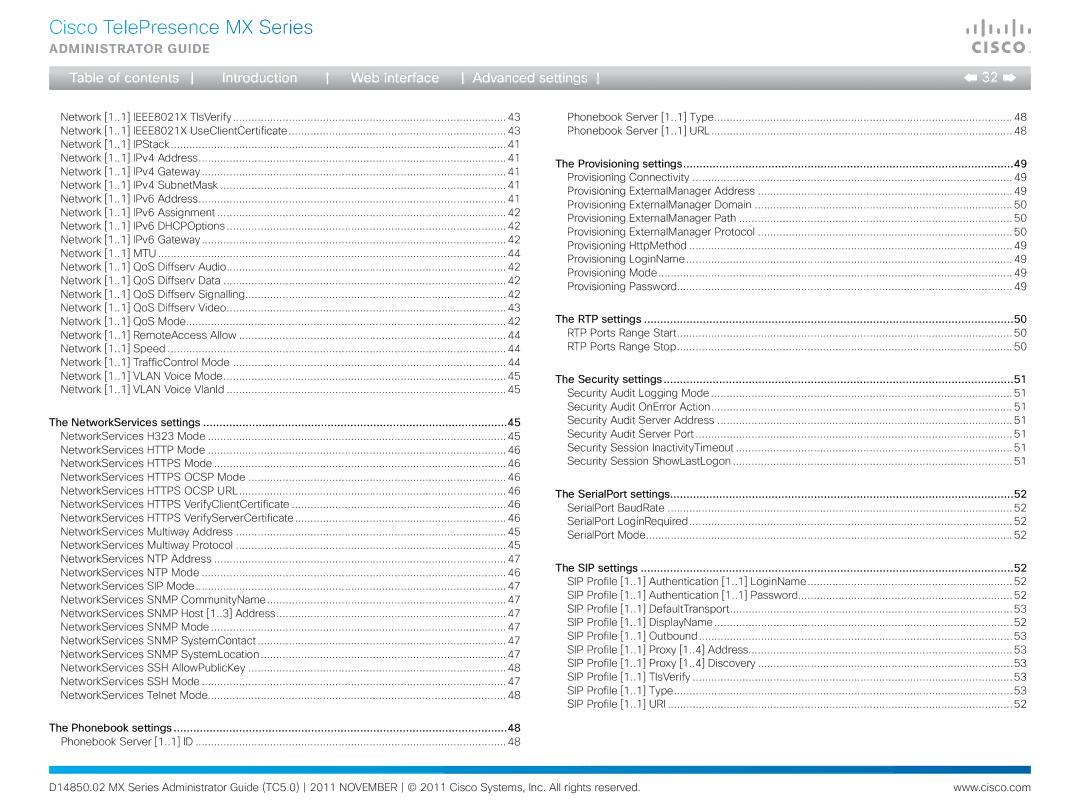 Cisco Systems CTSMX30055K9 manual NetworkServices SSH AllowPublicKey 