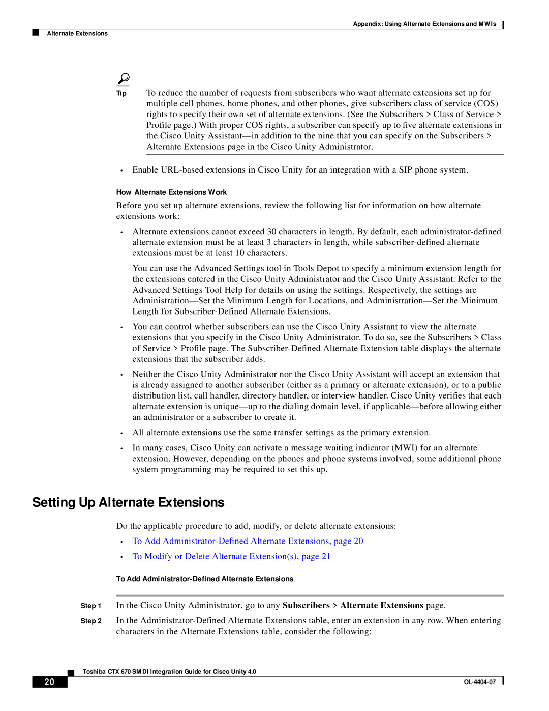 Cisco Systems CTX 670 manual Setting Up Alternate Extensions, How Alternate Extensions Work 