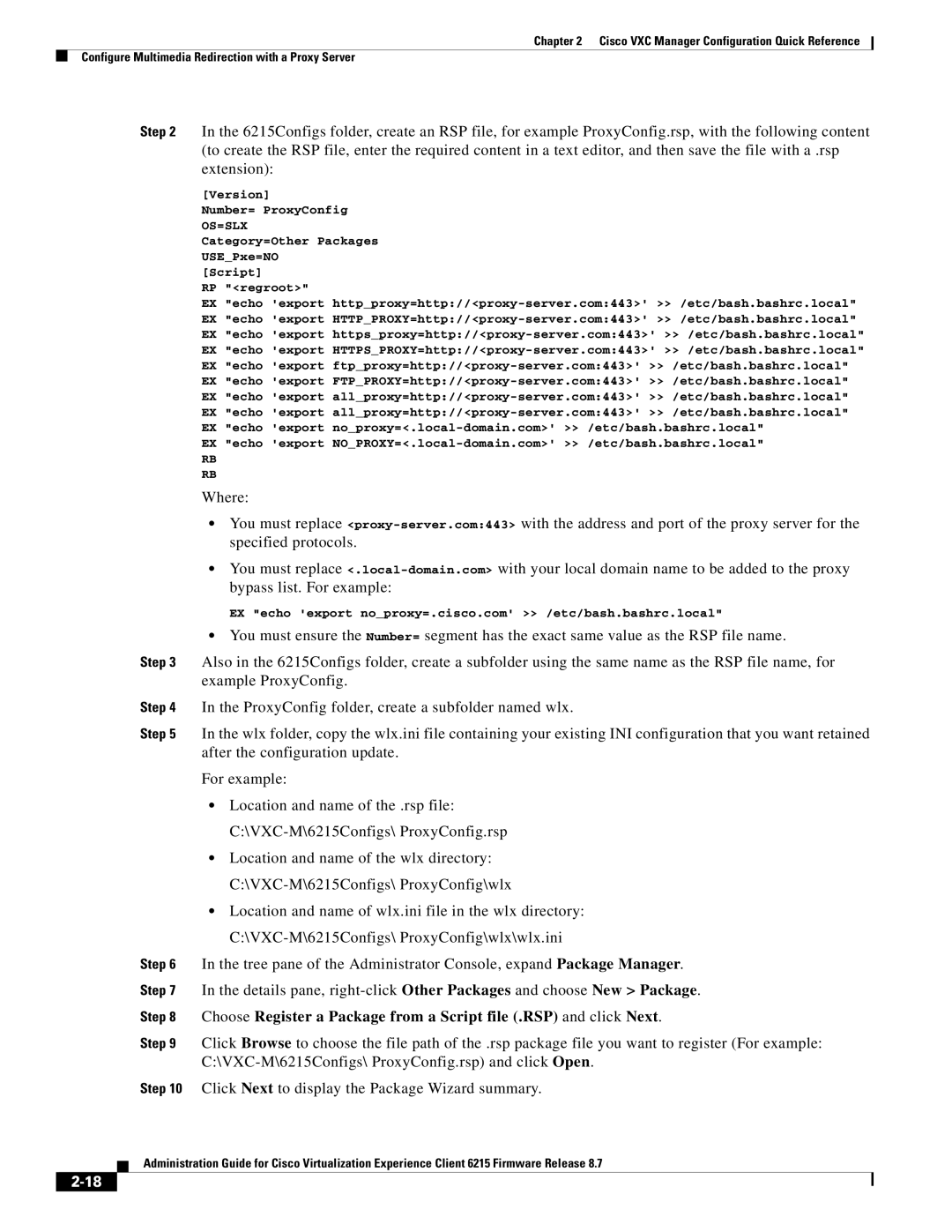 Cisco Systems CVXC6215SK9 manual Version Number= ProxyConfig 