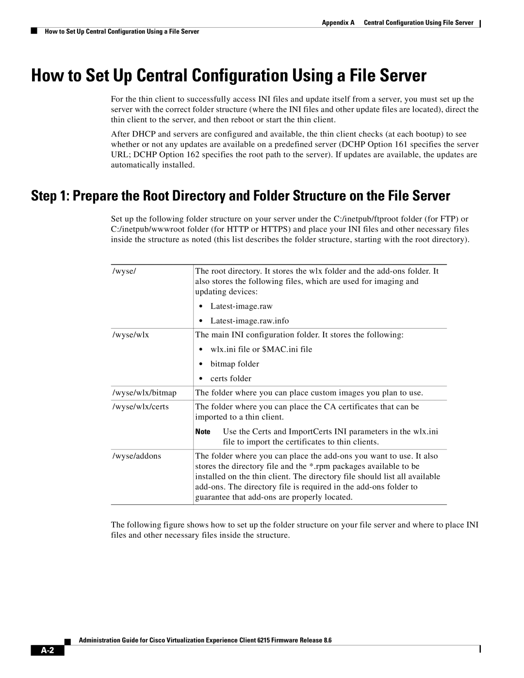 Cisco Systems CVXC6215SK9 manual How to Set Up Central Configuration Using a File Server 