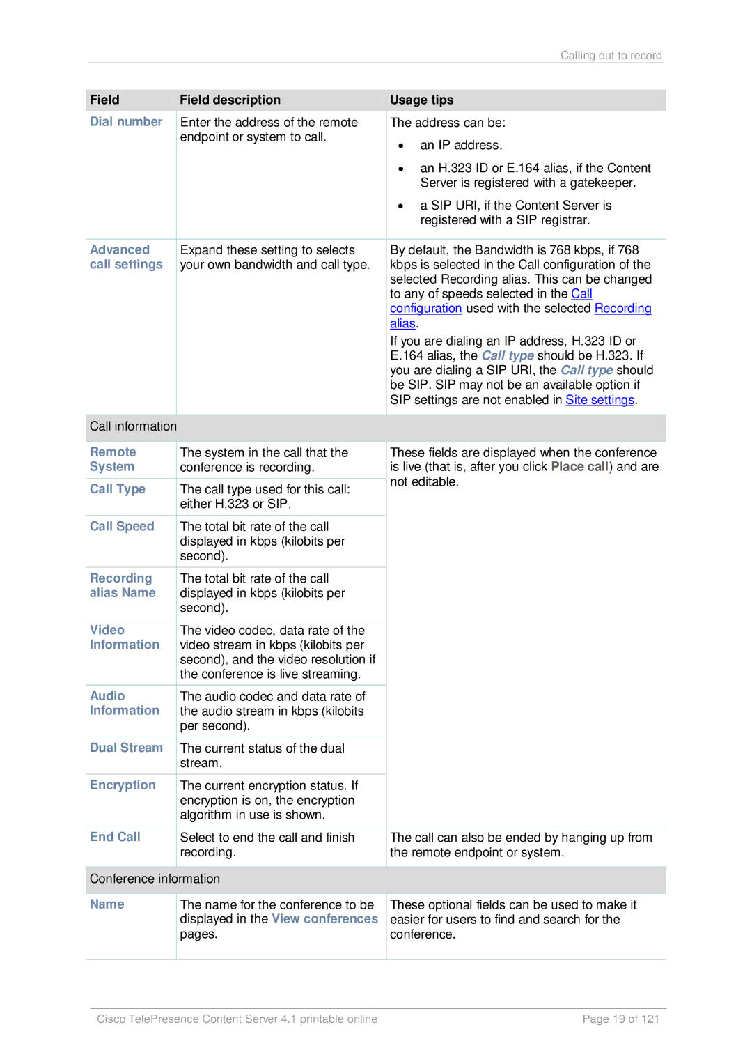 Cisco Systems D14595.03 Dial number, Advanced, Call settings, Remote, System, Call Type, Call Speed, Alias Name, Video 