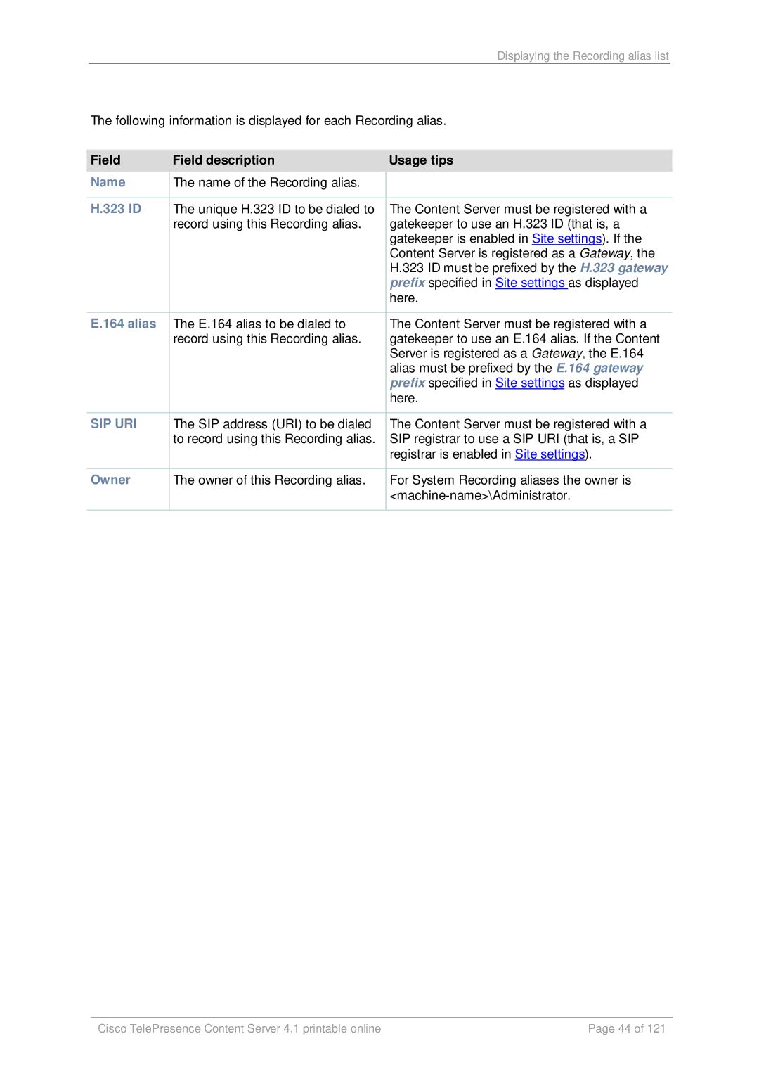 Cisco Systems D14595.03 manual 323 ID, Owner 