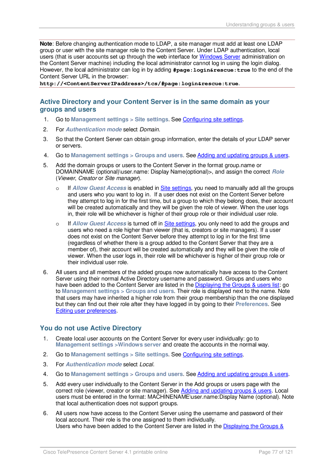 Cisco Systems D14595.03 manual For Authentication mode select Domain, For Authentication mode select Local 