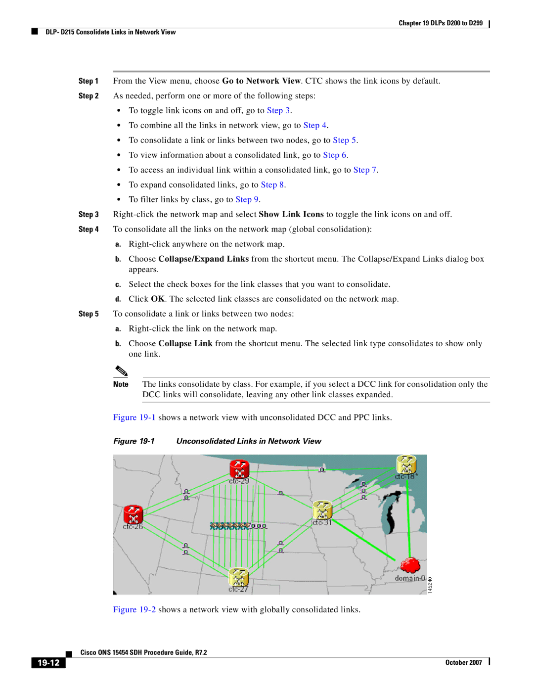 Cisco Systems D200 manual 1shows a network view with unconsolidated DCC and PPC links, 19-12 