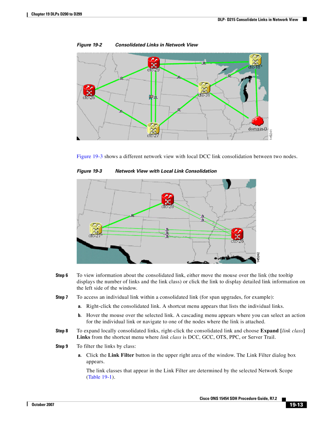 Cisco Systems D200 manual 19-13, Consolidated Links in Network View 