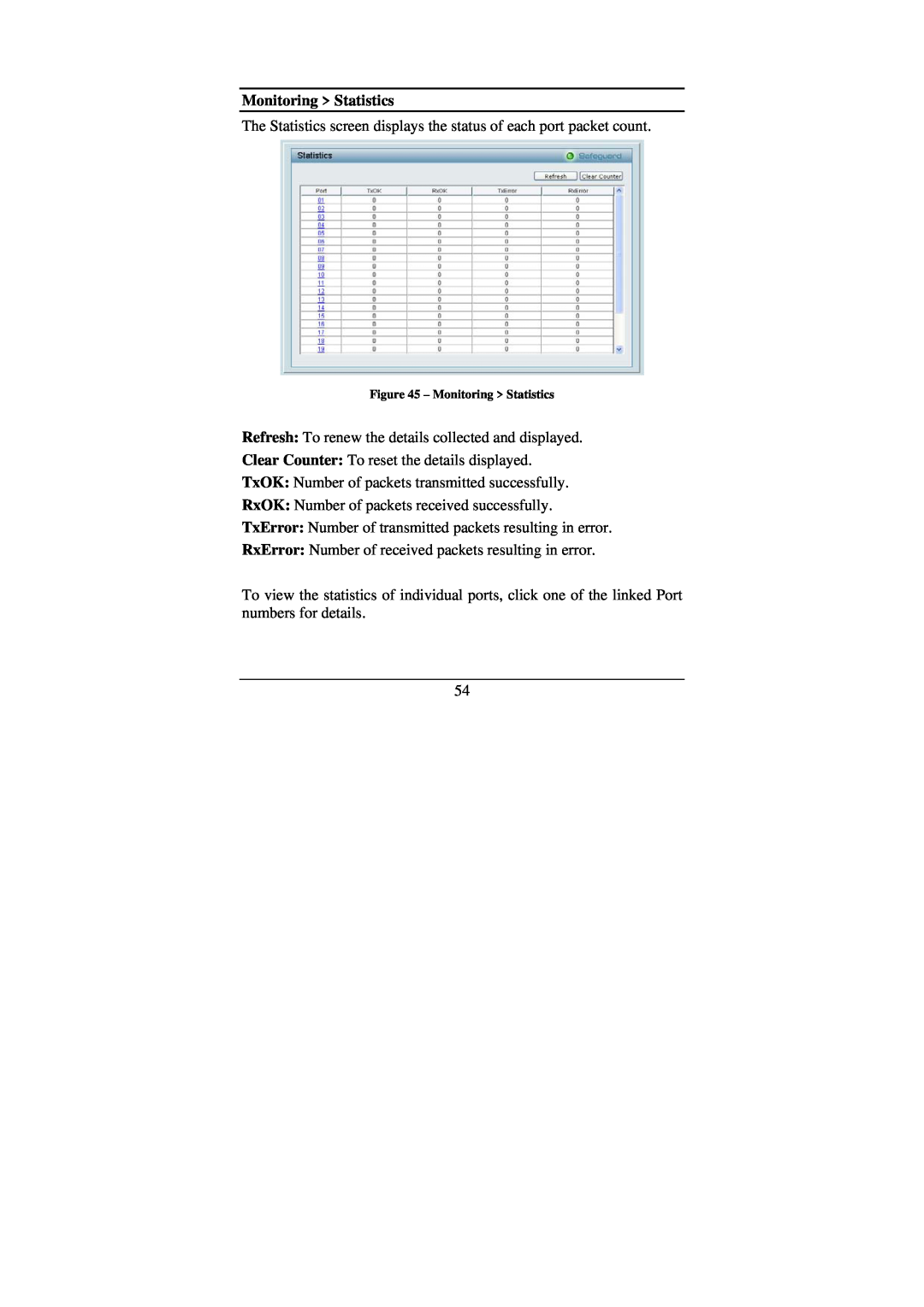 Cisco Systems DGS-1224T manual Monitoring Statistics 