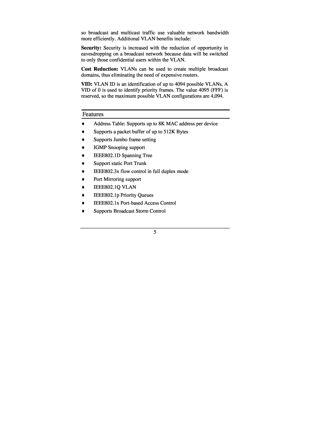 Cisco Systems DGS-1224T manual Features 