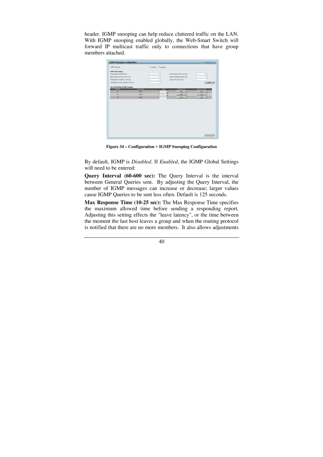 Cisco Systems DGS-1224T manual Configuration Igmp Snooping Configuration 