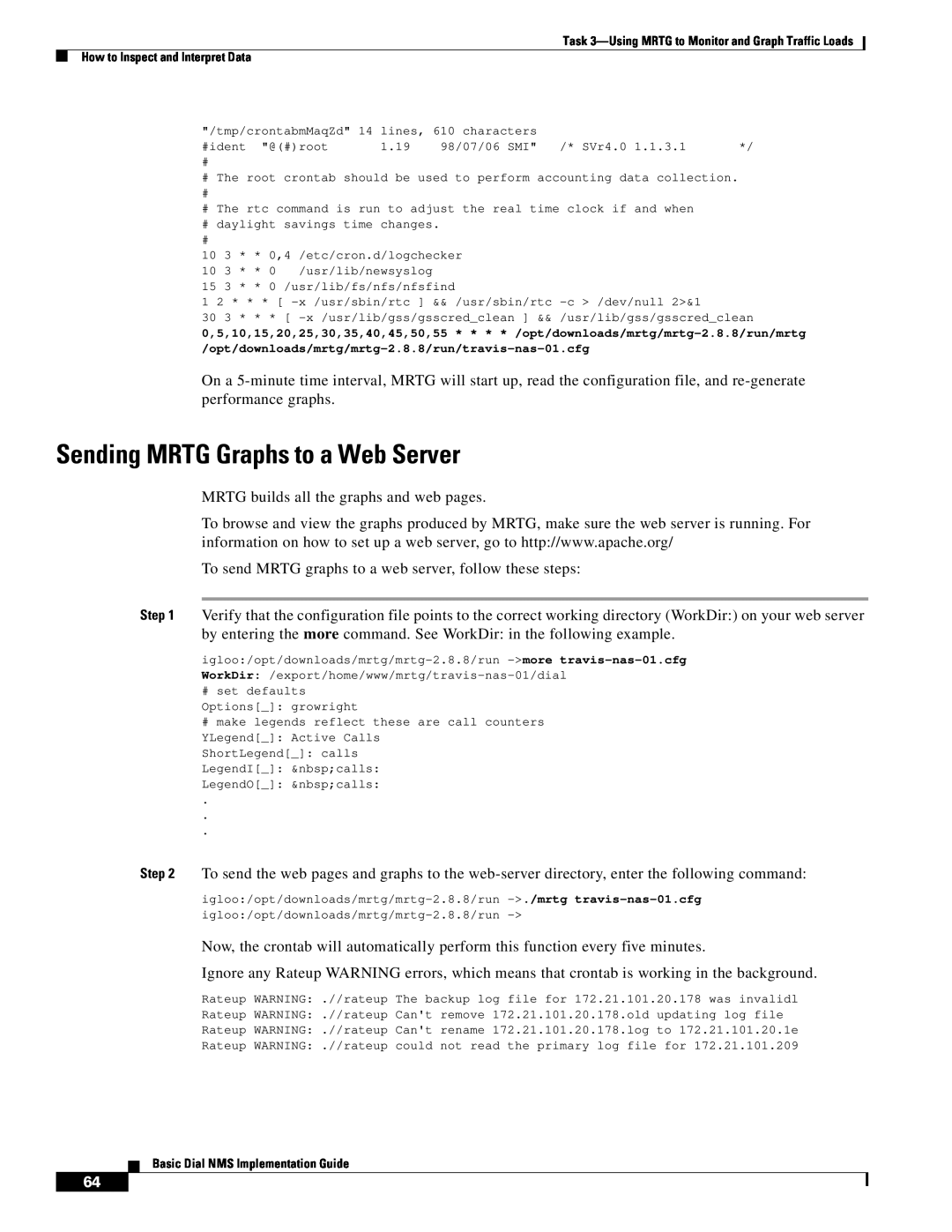 Cisco Systems Dial NMS manual Sending MRTG Graphs to a Web Server 