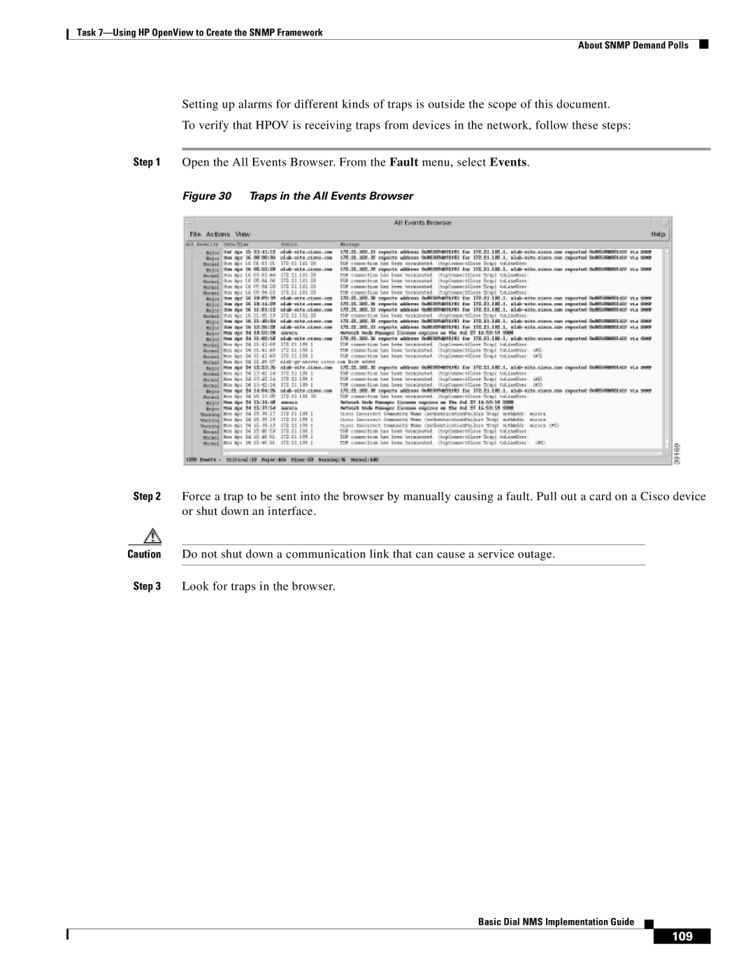 Cisco Systems Dial NMS manual Traps in the All Events Browser 