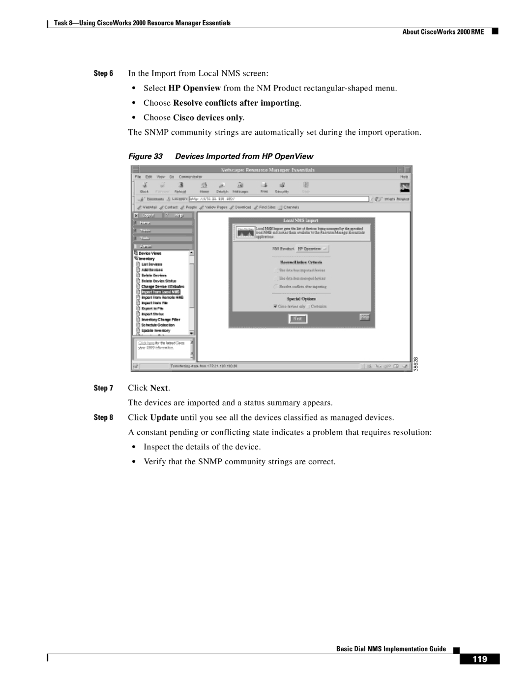 Cisco Systems Dial NMS manual Click Next, Devices are imported and a status summary appears 