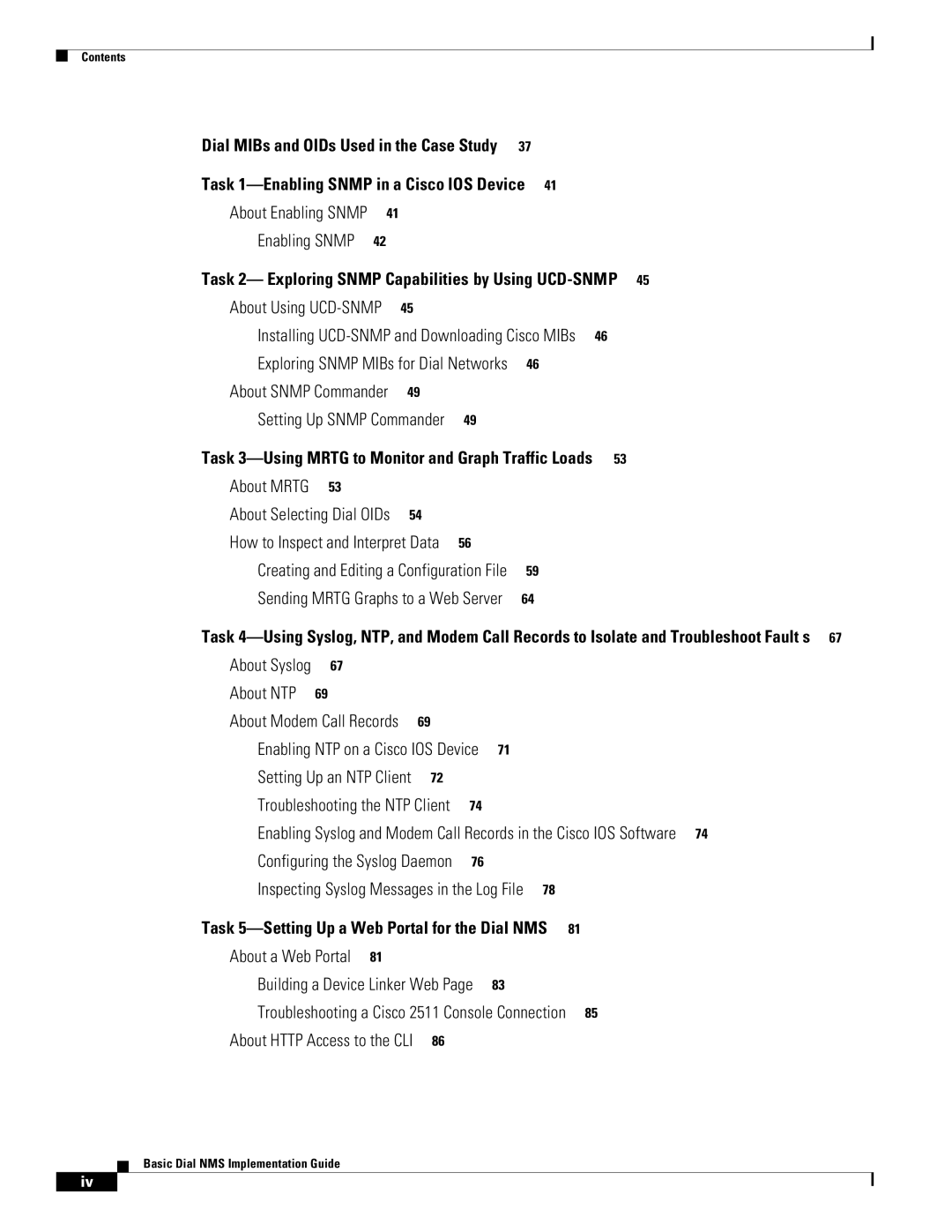 Cisco Systems Dial NMS Task 1-Enabling Snmp in a Cisco IOS Device, Task 3-Using Mrtg to Monitor and Graph Traffic Loads 