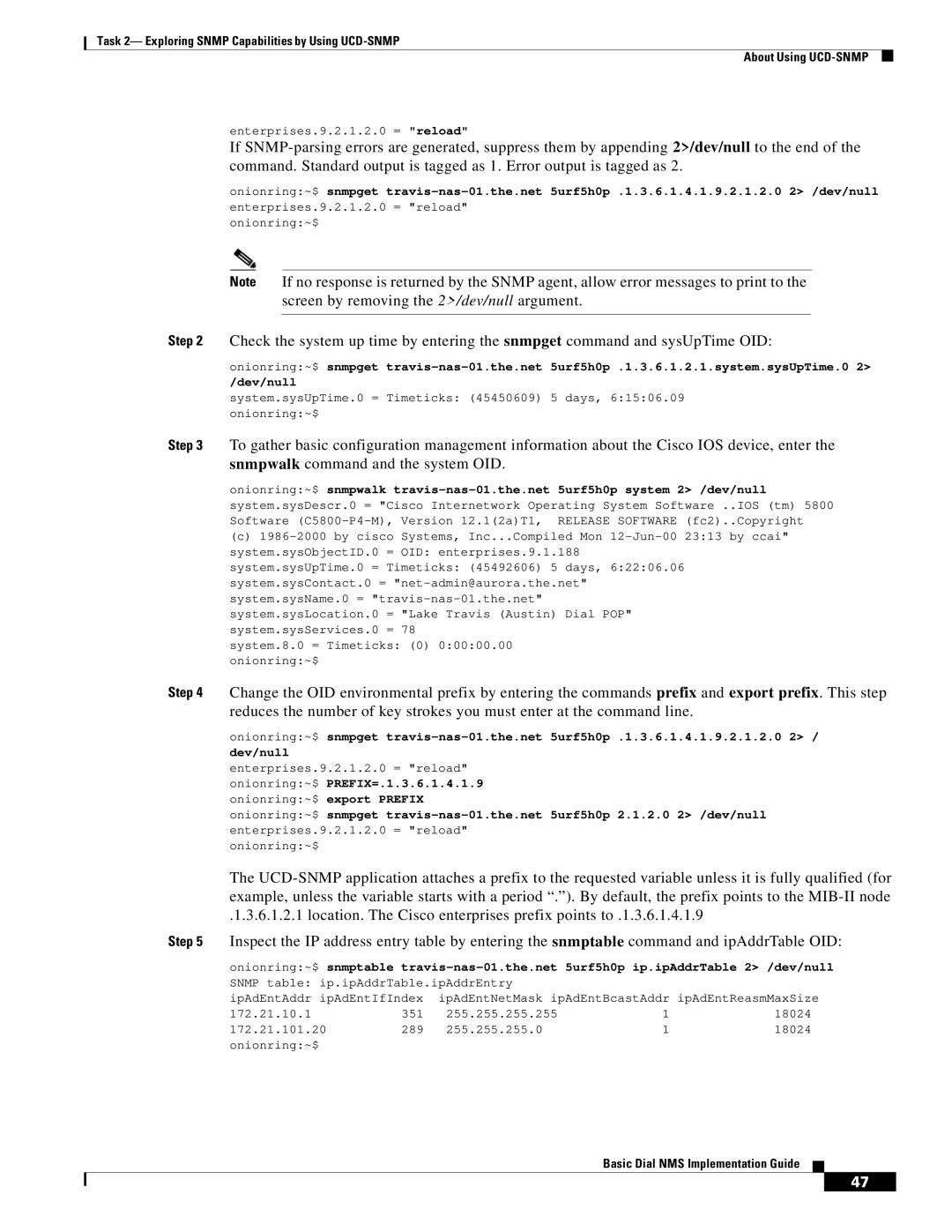 Cisco Systems Dial NMS manual Step 