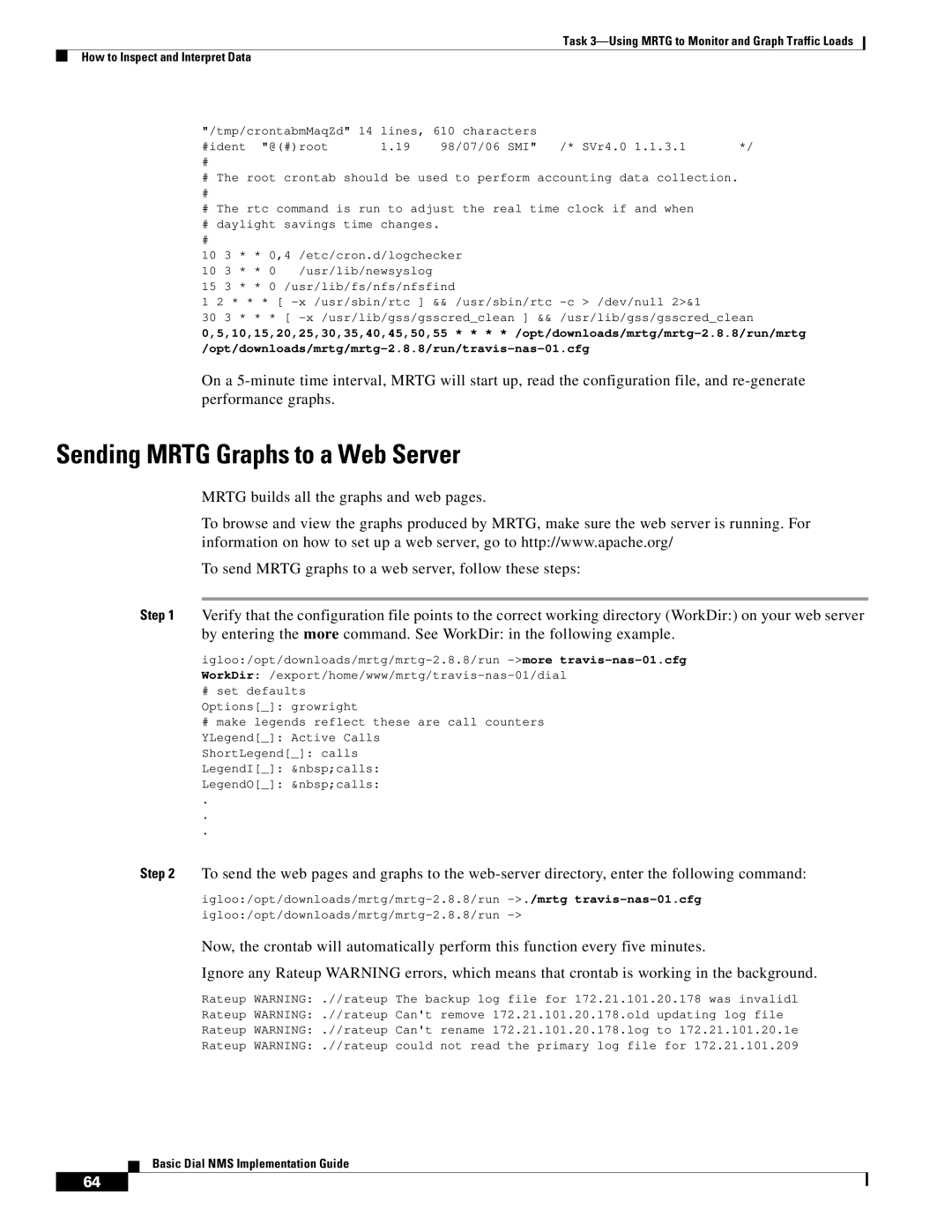 Cisco Systems Dial NMS manual Sending Mrtg Graphs to a Web Server 