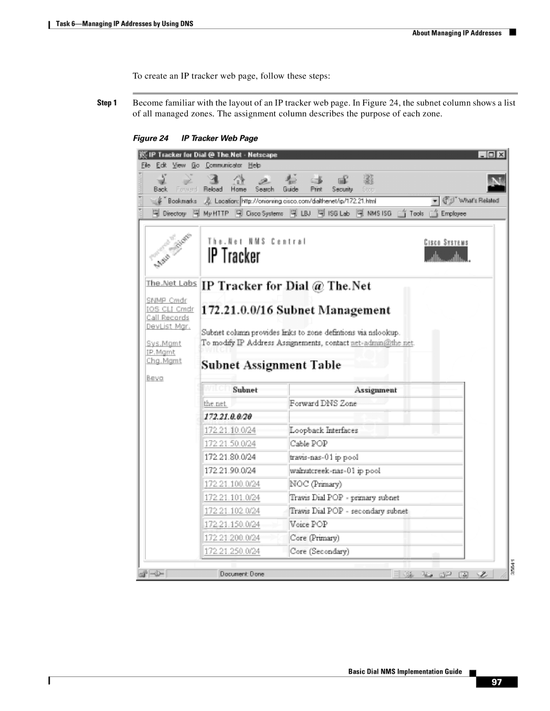 Cisco Systems Dial NMS manual IP Tracker Web 