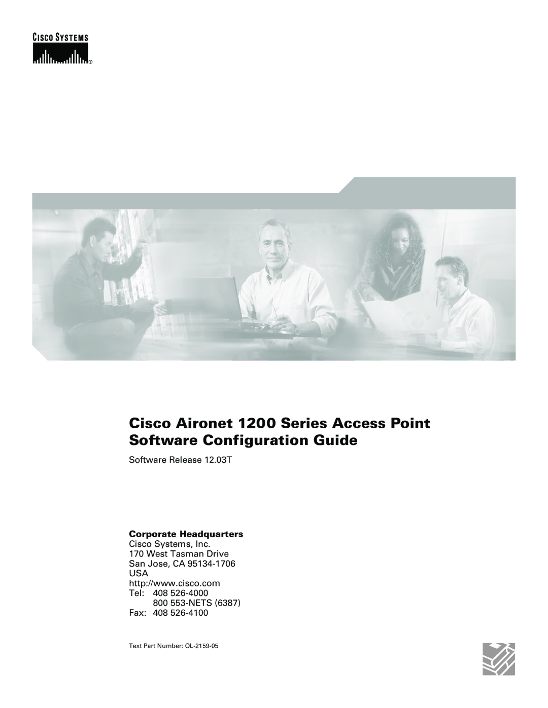 Cisco Systems DL-2159-05 manual Corporate Headquarters, Text Part Number OL-2159-05 