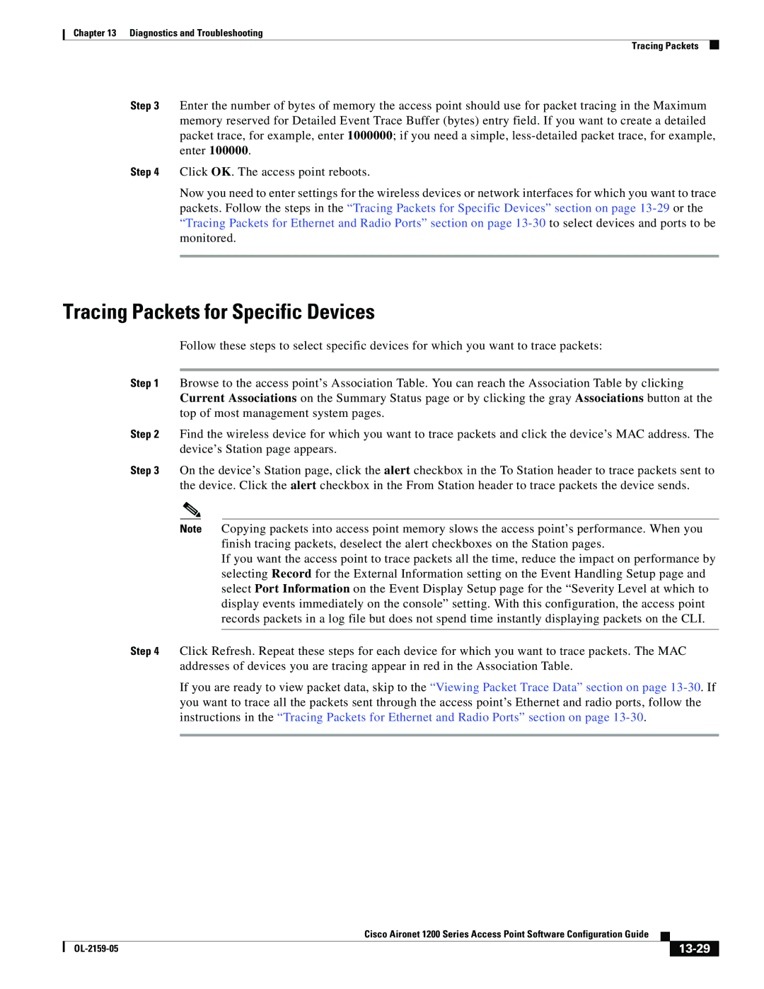 Cisco Systems DL-2159-05 manual Tracing Packets for Specific Devices, 13-29 