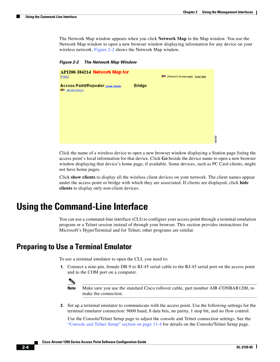 Cisco Systems DL-2159-05 manual Using the Command-Line Interface, Preparing to Use a Terminal Emulator 