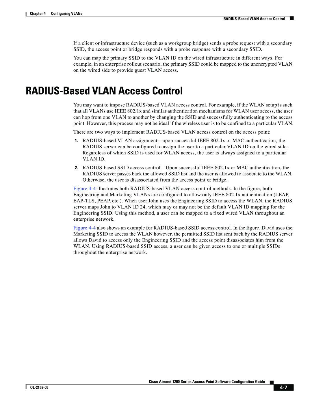 Cisco Systems DL-2159-05 manual RADIUS-Based Vlan Access Control, Vlan ID 