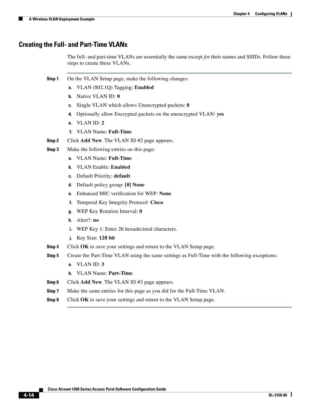 Cisco Systems DL-2159-05 manual Creating the Full- and Part-Time VLANs 