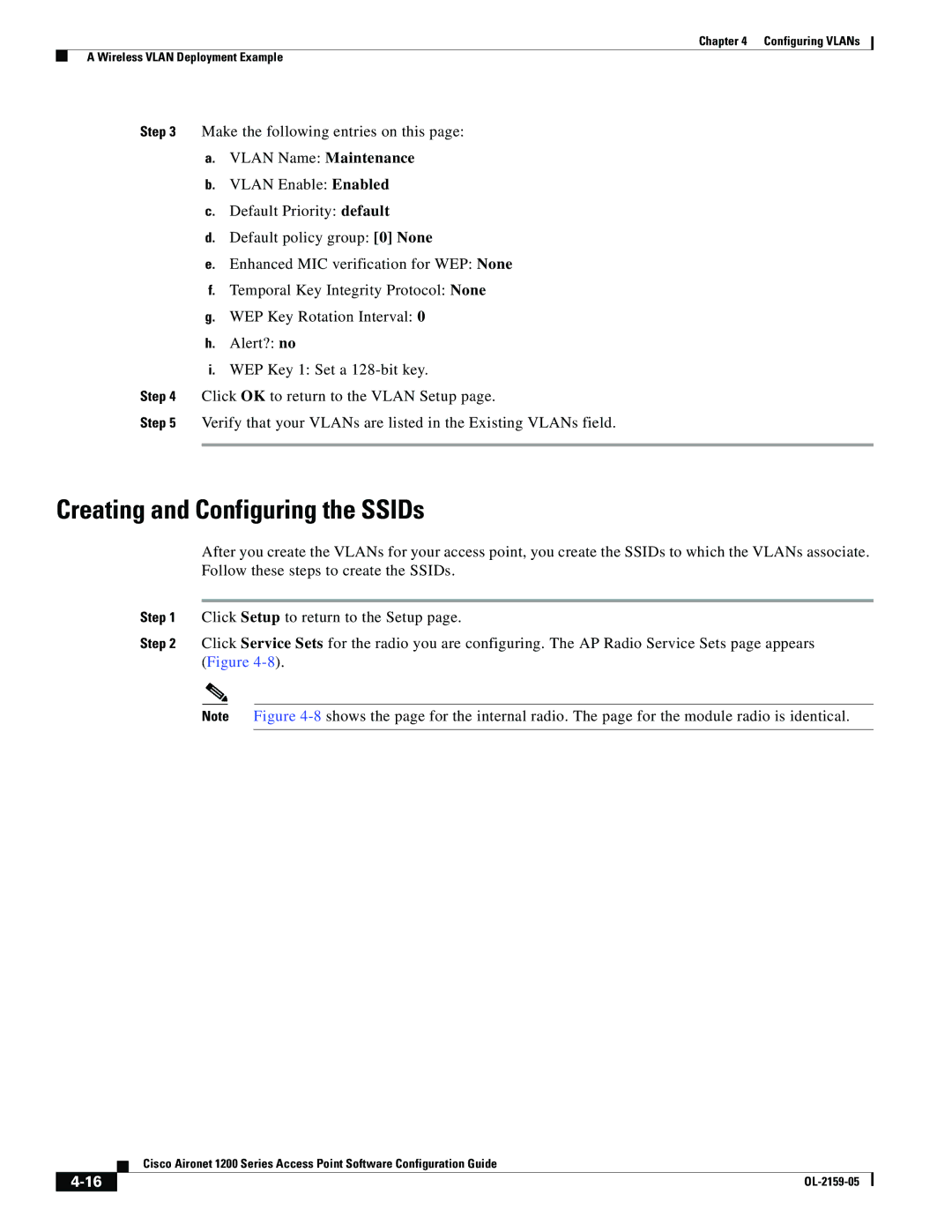 Cisco Systems DL-2159-05 manual Creating and Configuring the SSIDs 