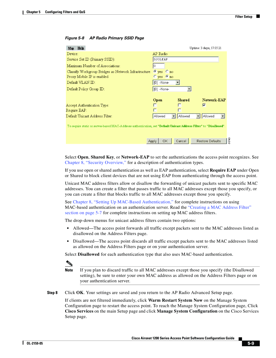 Cisco Systems DL-2159-05 manual AP Radio Primary Ssid 