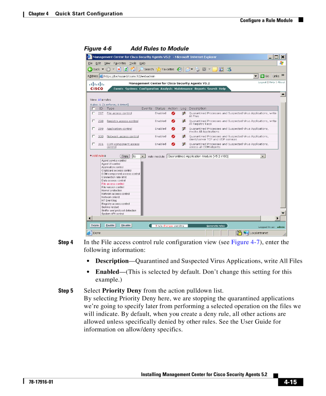 Cisco Systems DOC-78-17916 manual Add Rules to Module 