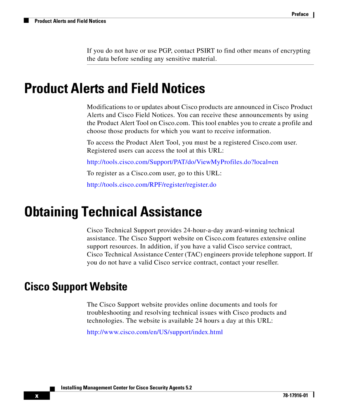 Cisco Systems DOC-78-17916 manual Product Alerts and Field Notices, Obtaining Technical Assistance, Cisco Support Website 