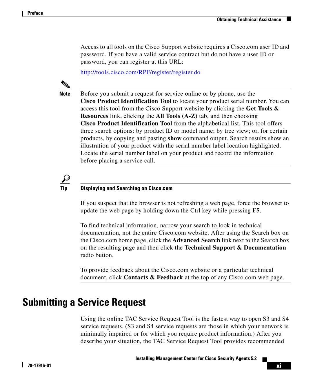 Cisco Systems DOC-78-17916 manual Submitting a Service Request 