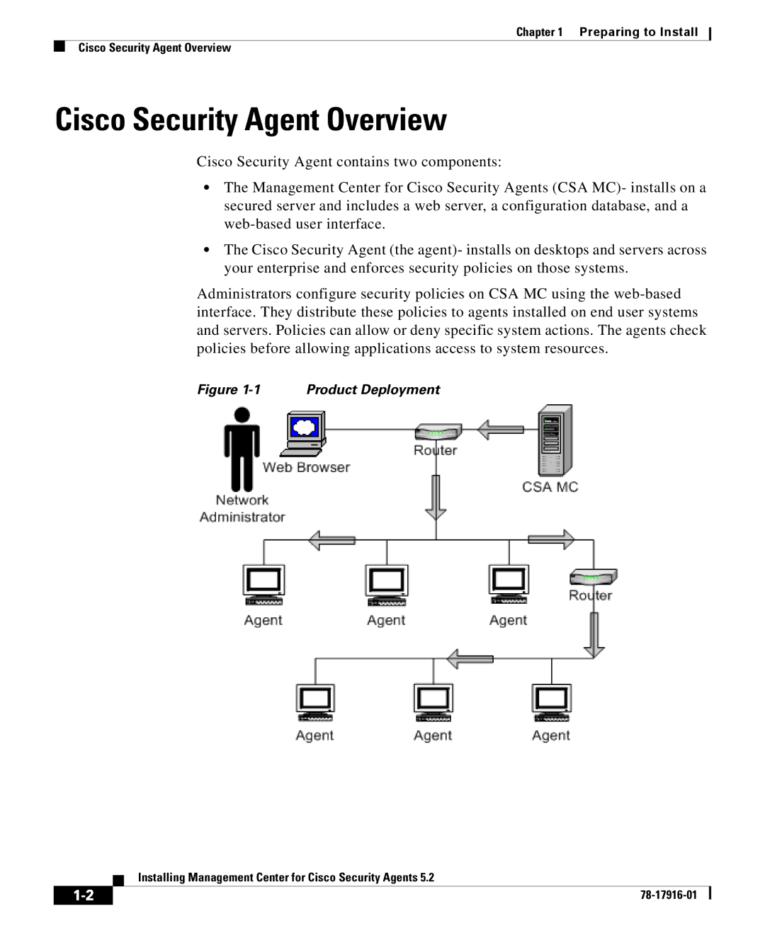 Cisco Systems DOC-78-17916 manual Cisco Security Agent Overview, Product Deployment 