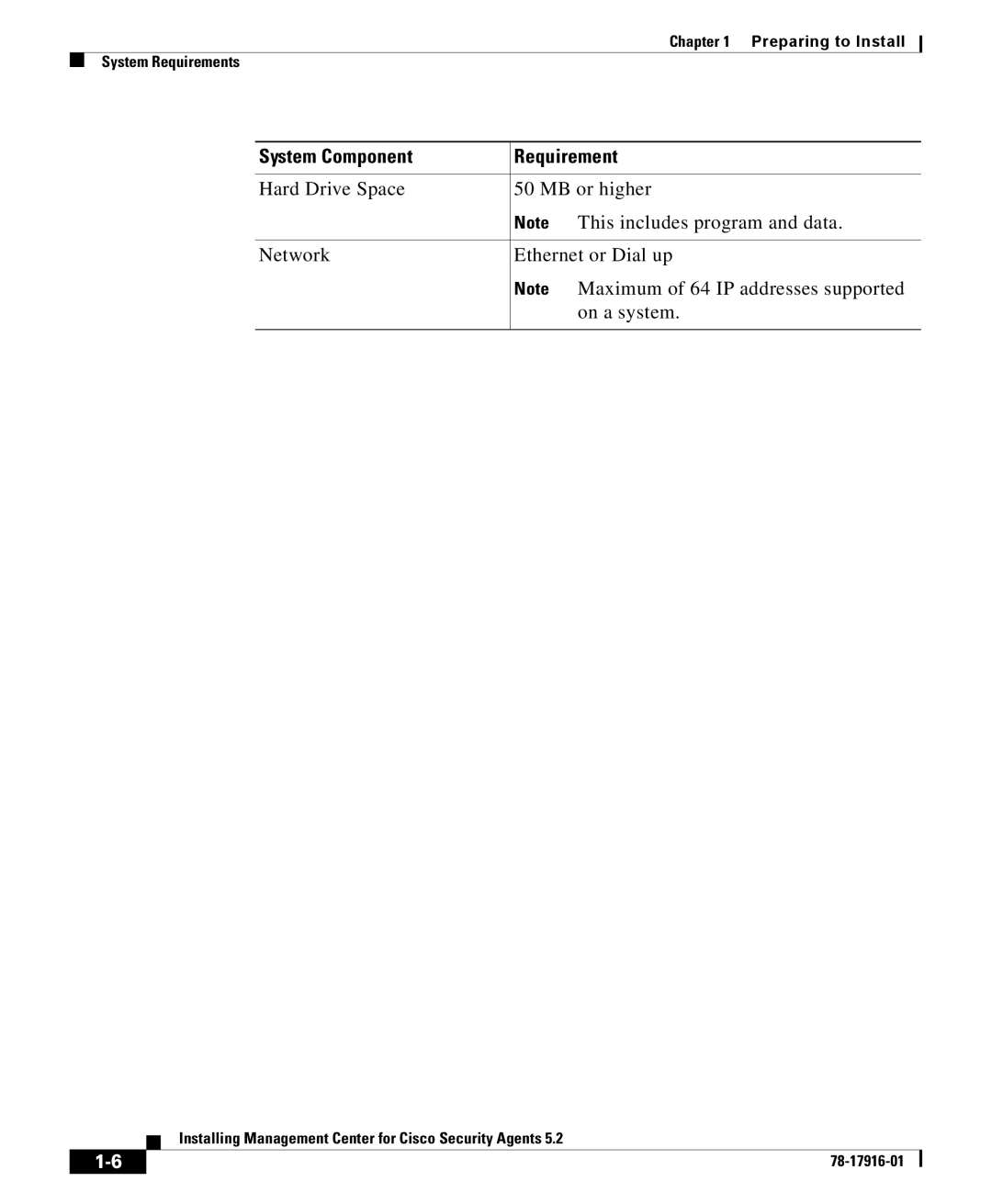 Cisco Systems DOC-78-17916 manual System Component Requirement 