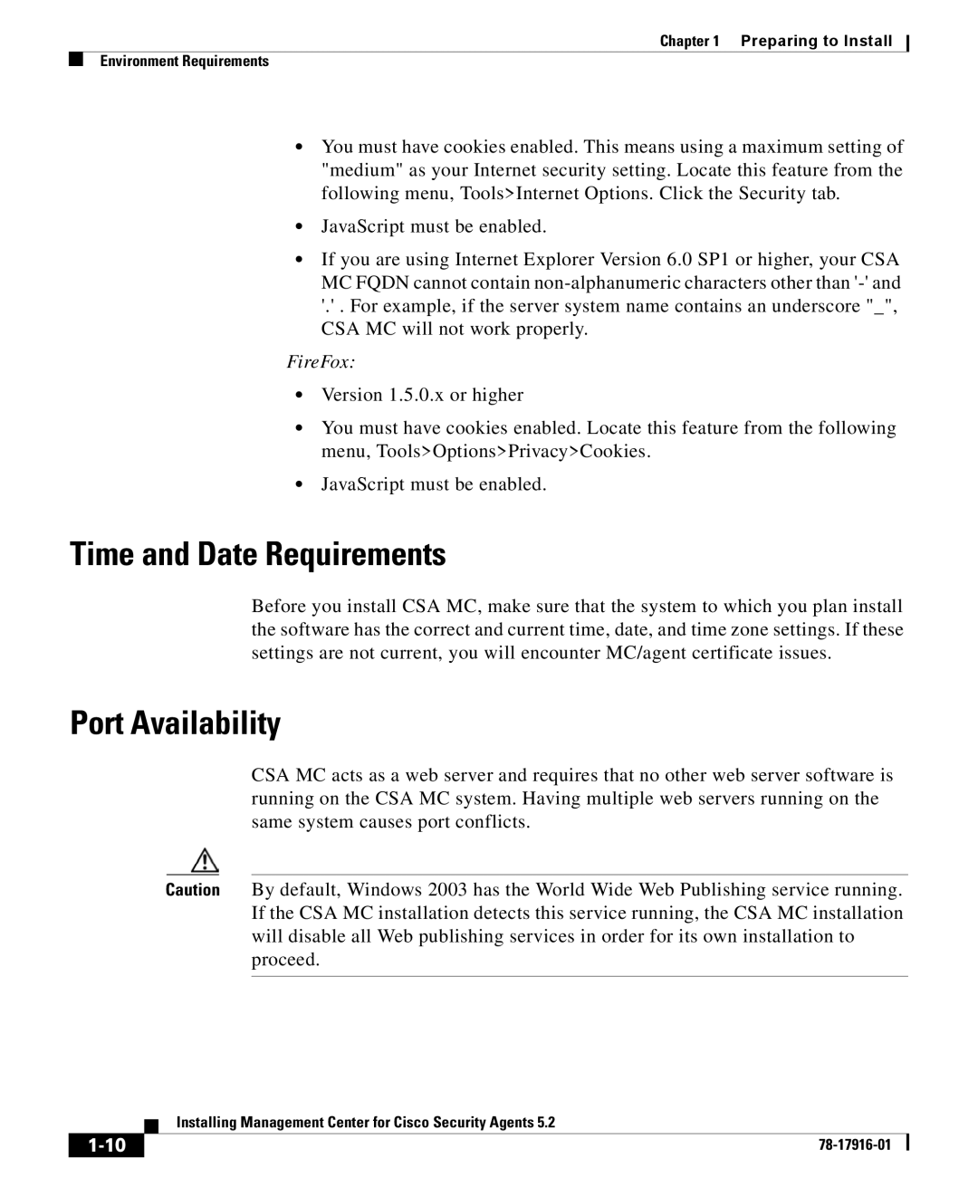 Cisco Systems DOC-78-17916 manual Time and Date Requirements, Port Availability 