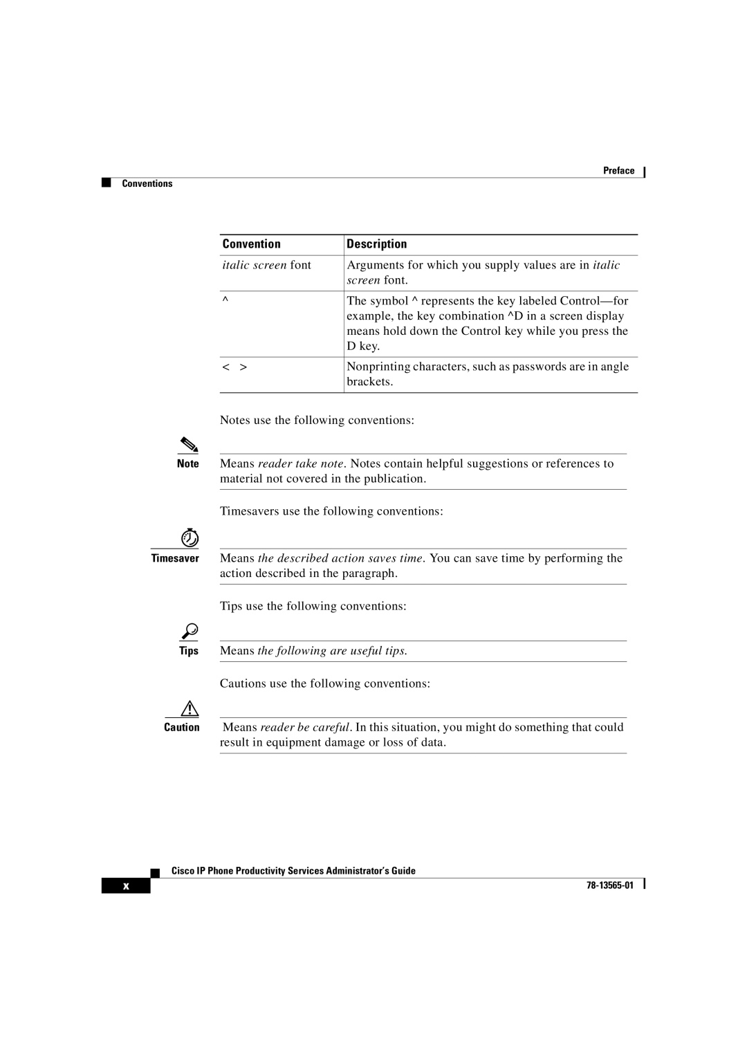 Cisco Systems DOC-7813565= manual Convention Description 