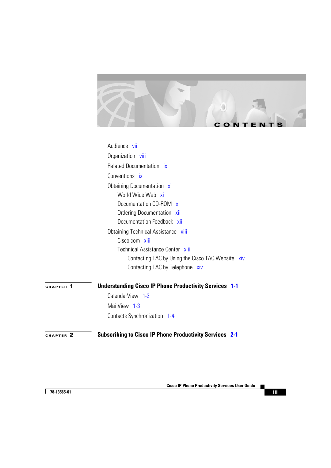 Cisco Systems DOC-7813565= manual CalendarView MailView Contacts Synchronization 