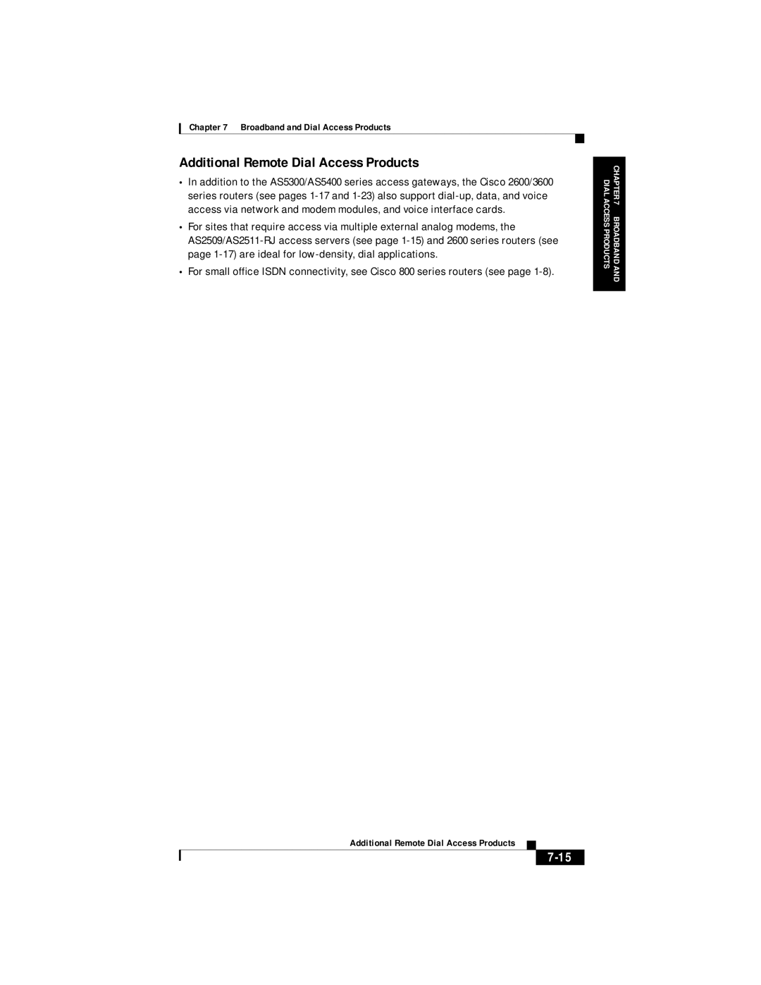 Cisco Systems DOC 785983 manual Additional Remote Dial Access Products 